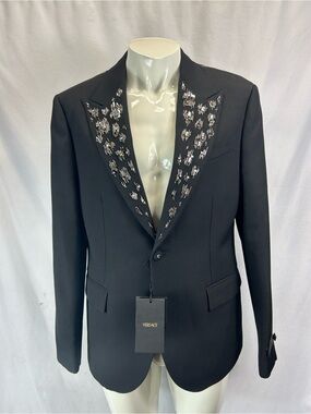 Versace Embellished Light Wool Blazer